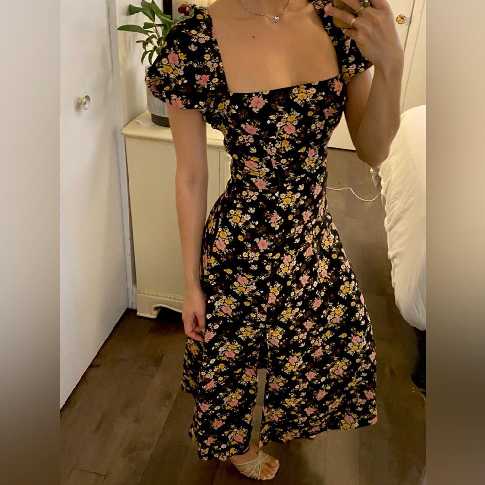 Black floral dress